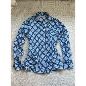 roller rabbit long sleeve pajama top size small